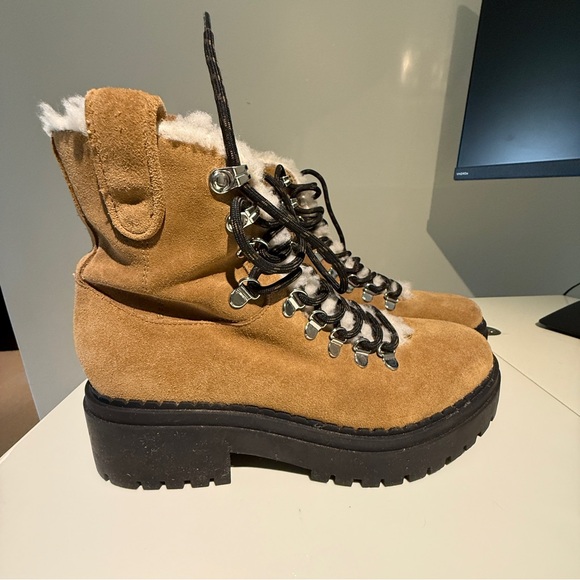 Marc Fisher LTD Lug Sole Brown Suede Boots - Picture 8 of 16